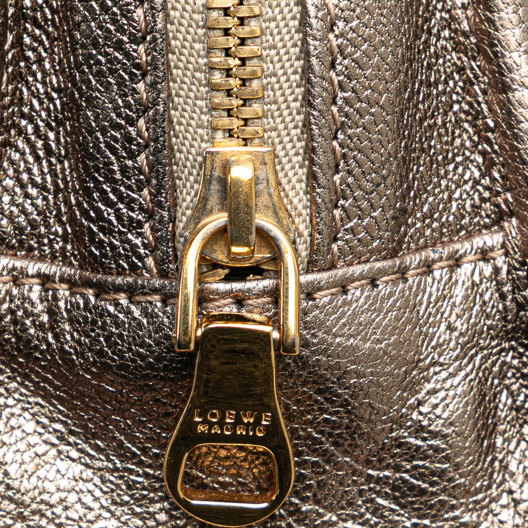 Micro Metallic Leather Amazona Satchel