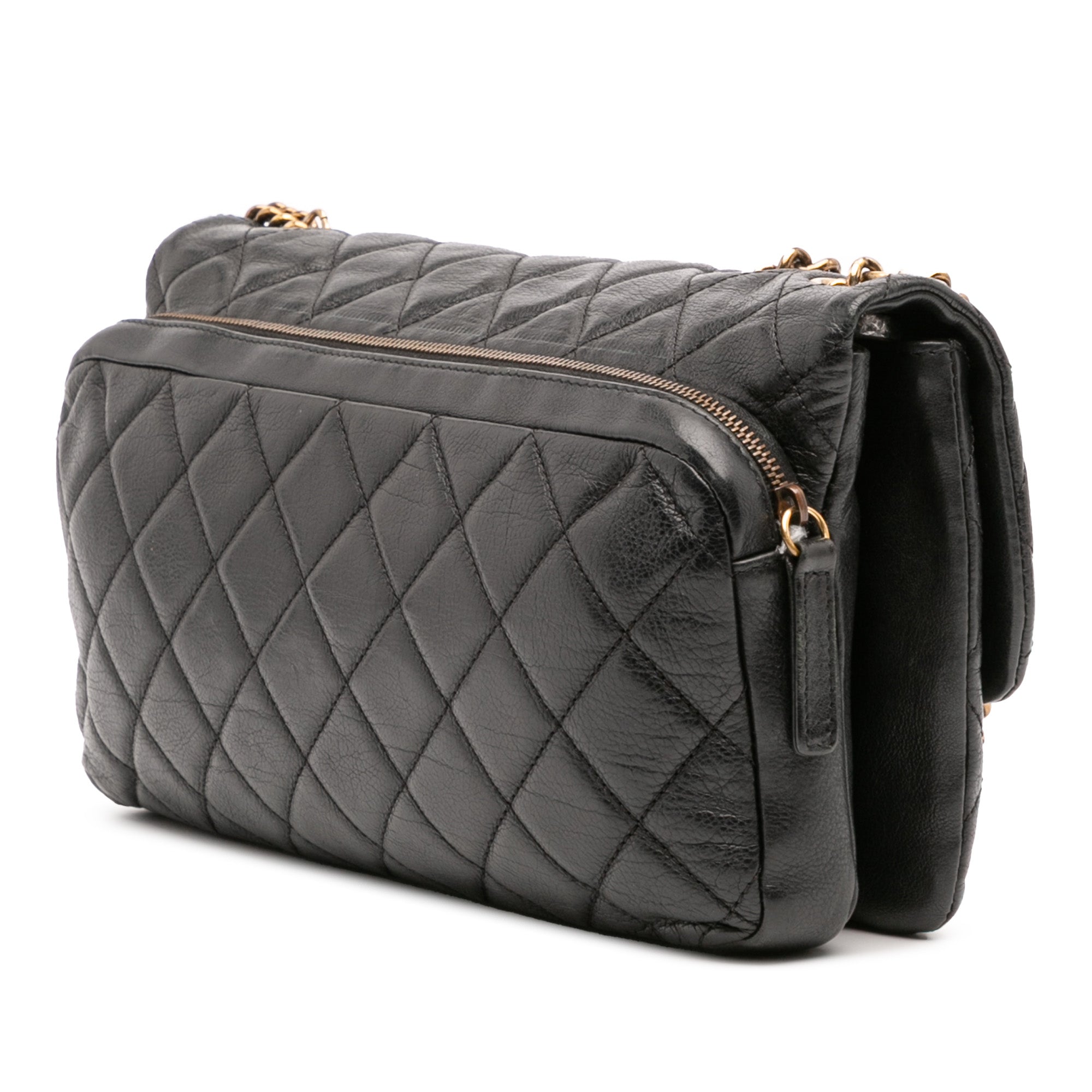 Quilted Calfskin CC Crown Flap