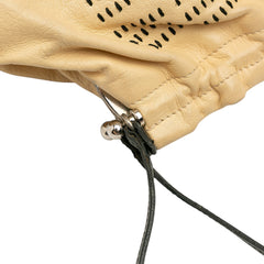 Leather Kiss Lock Shoulder Bag