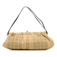 Leather Kiss Lock Shoulder Bag