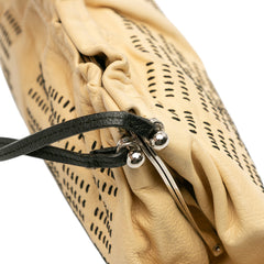 Leather Kiss Lock Shoulder Bag