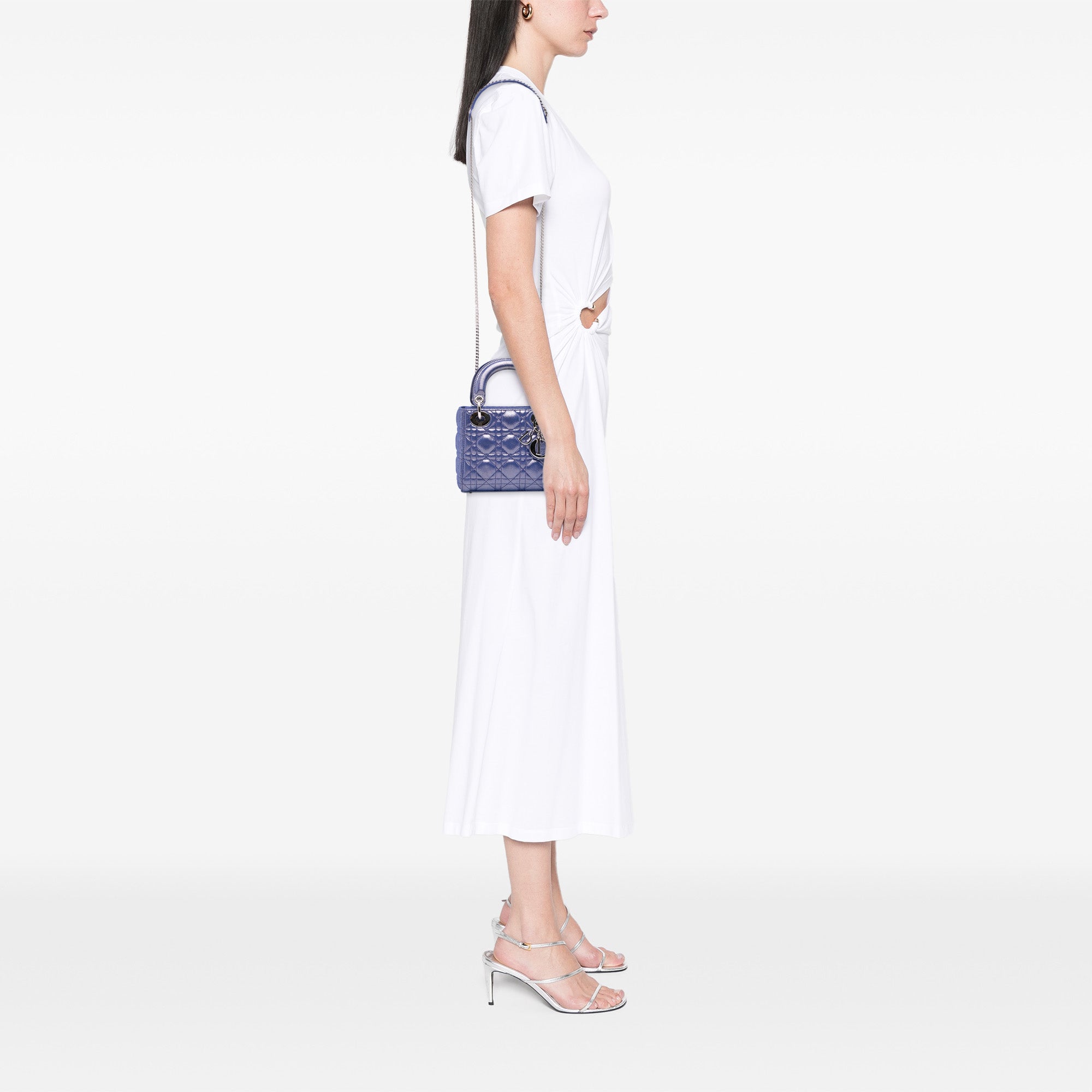 Mini Iridescent Lambskin Cannage Lady Dior