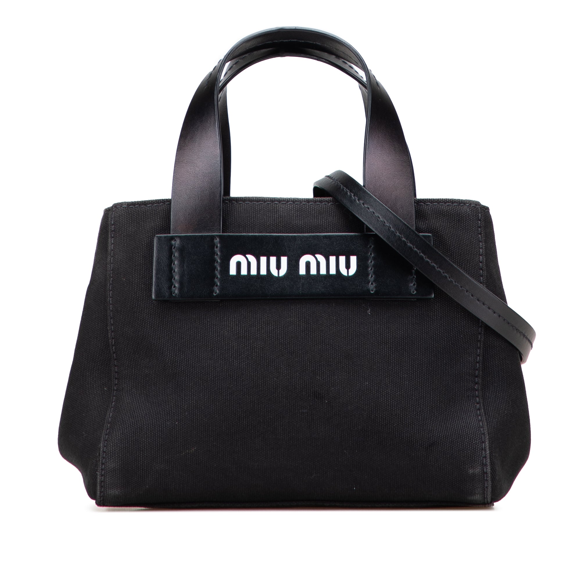 Small Canapa Canvas and leather Logo Satchel