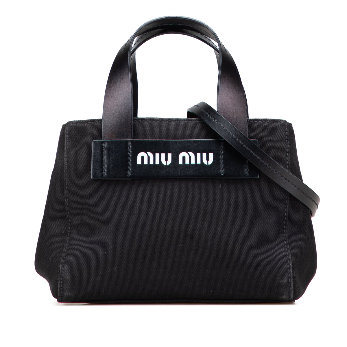 Small Canapa Canvas and leather Logo Satchel