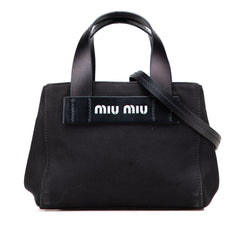 Small Canapa Canvas and leather Logo Satchel