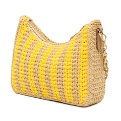 Raffia Effect Crochet Striped Re-Edition 2005 Satchel