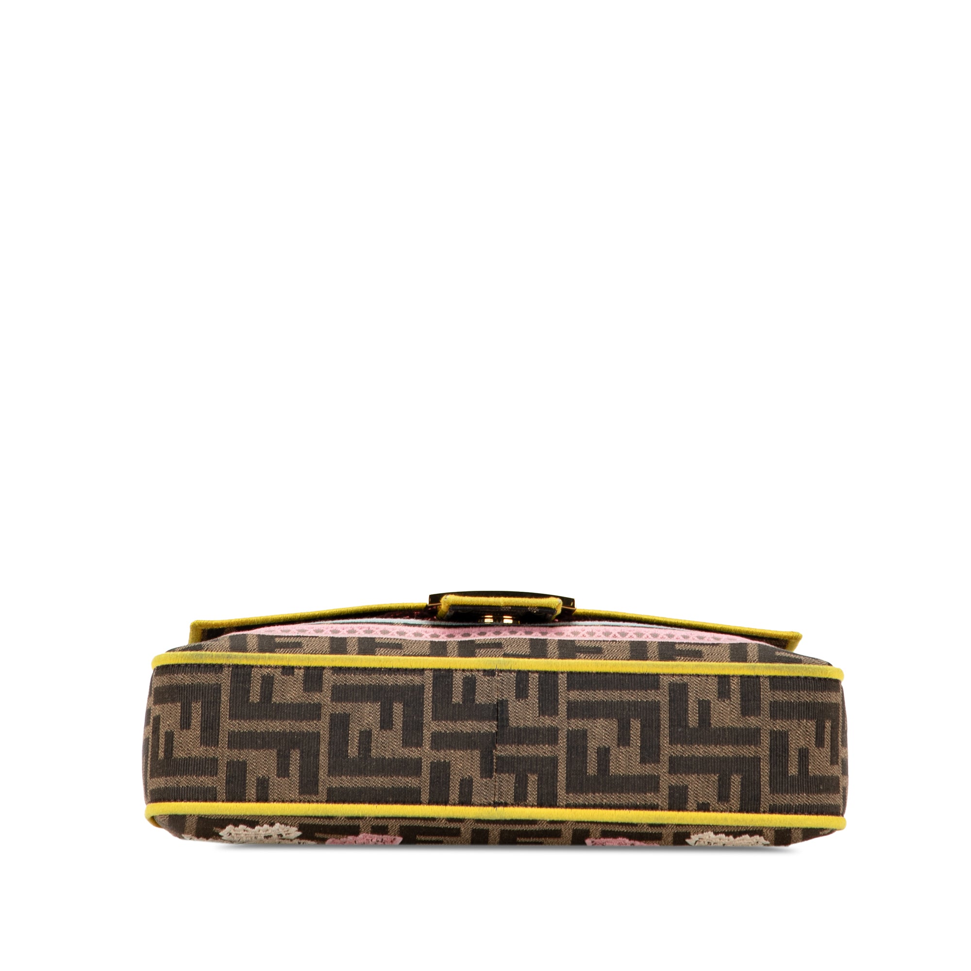 Zucca Embroidered Canvas Floral Baguette Satchel