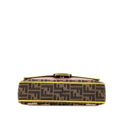 Zucca Embroidered Canvas Floral Baguette Satchel