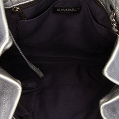 Metallic Quilted Calfskin Drawstring Bucket Bag