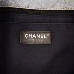 Metallic Quilted Calfskin Drawstring Bucket Bag