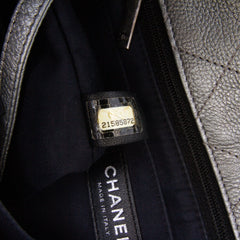 Metallic Quilted Calfskin Drawstring Bucket Bag