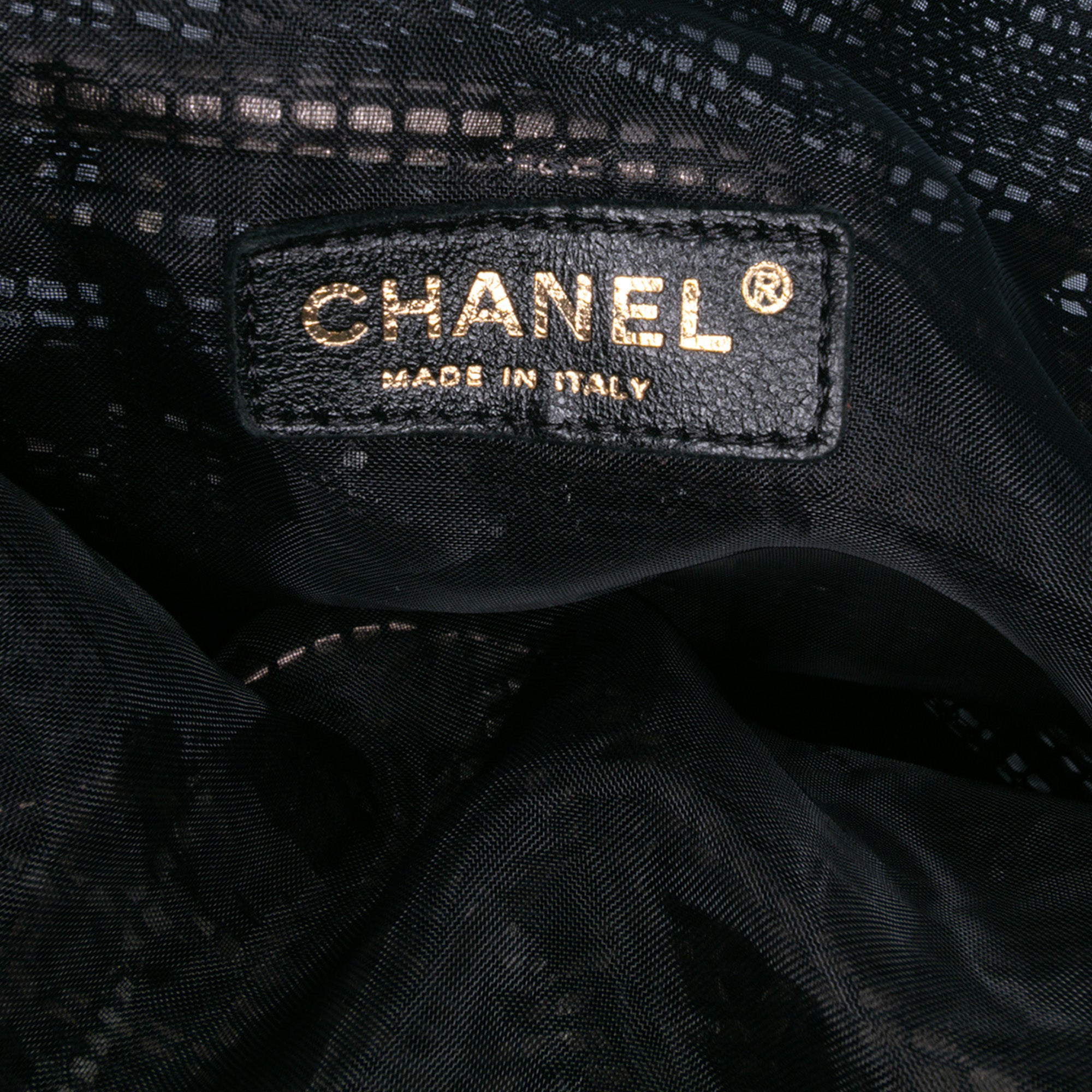 CC Mesh and Metallic Calfskin Bucket Bag