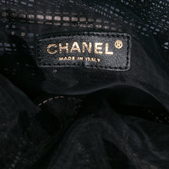 CC Mesh and Metallic Calfskin Bucket Bag