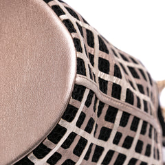 CC Mesh and Metallic Calfskin Bucket Bag