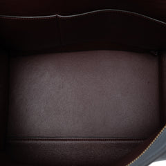 Medium Tricolor Calfskin and Suede Trapeze Satchel