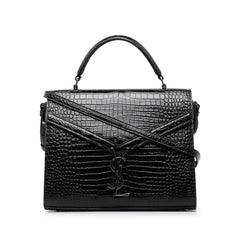 Medium Crocodile Embossed Cassandra Top Handle Bag