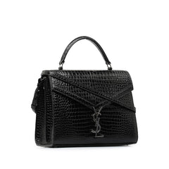 Medium Crocodile Embossed Cassandra Top Handle Bag