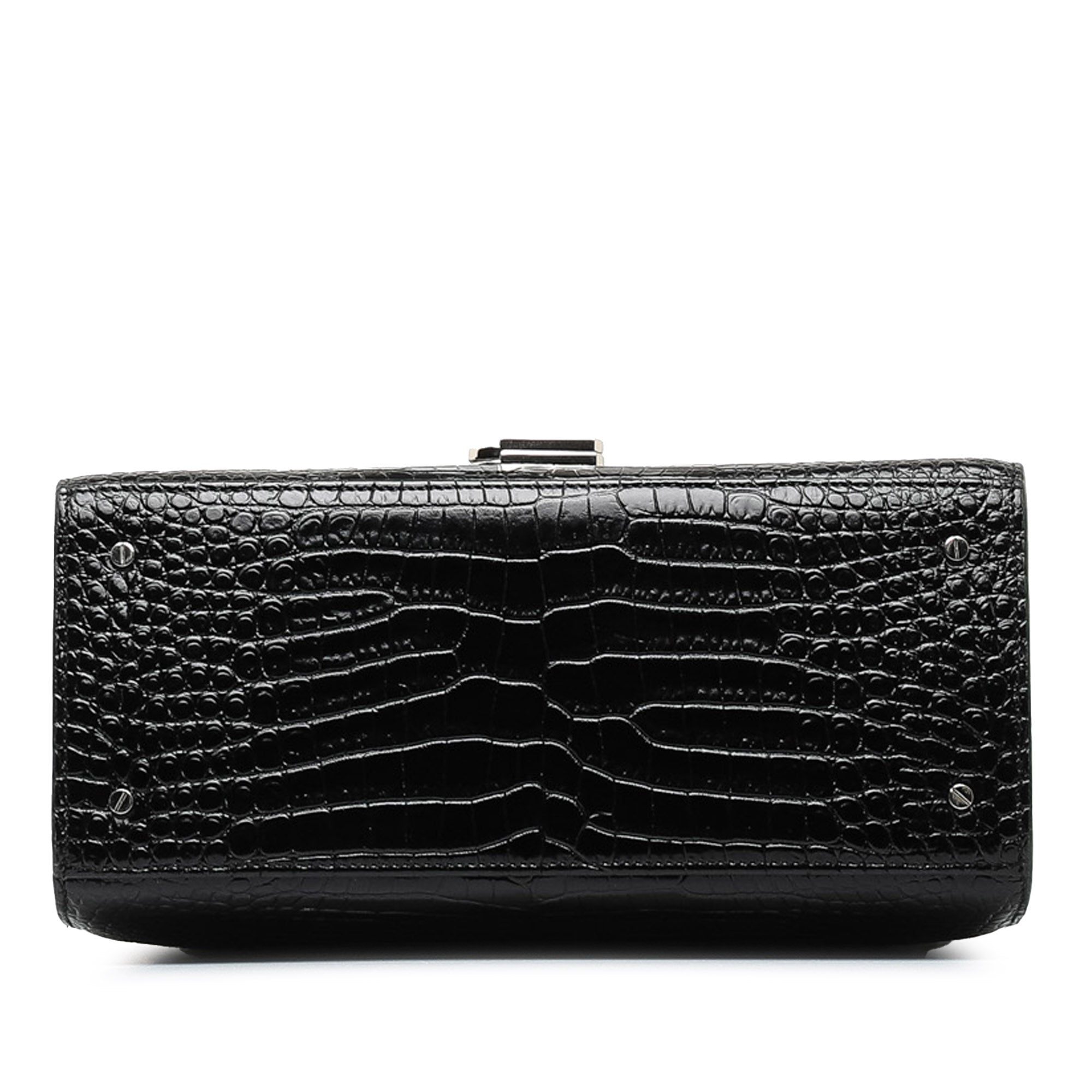 Medium Crocodile Embossed Cassandra Top Handle Bag_3