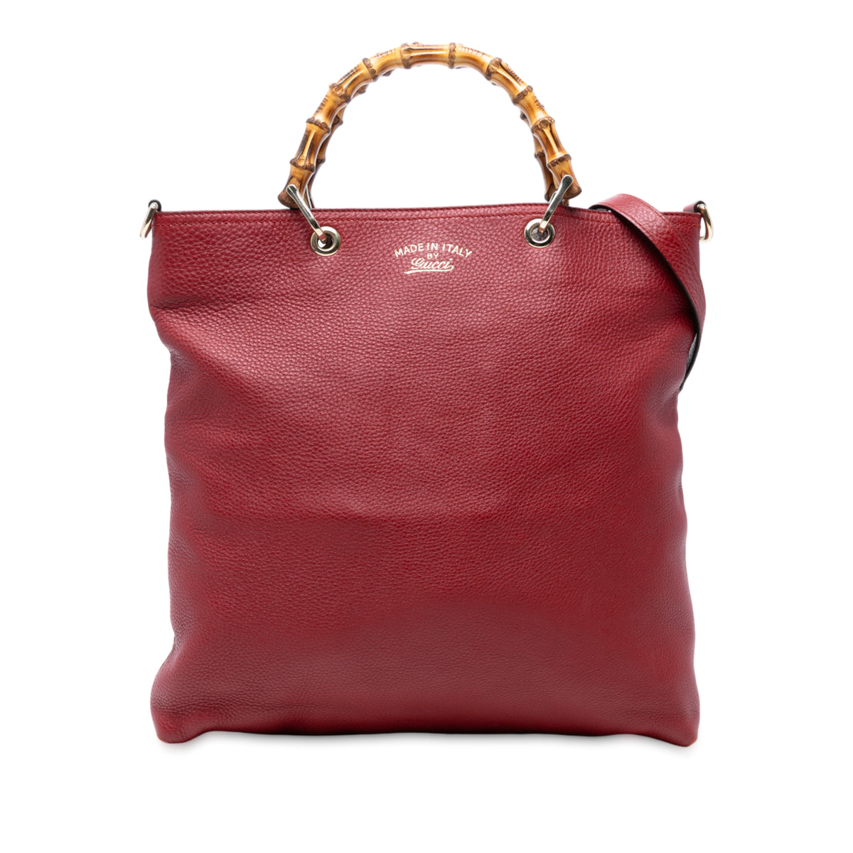 Tall Leather Bamboo Shopper Tote