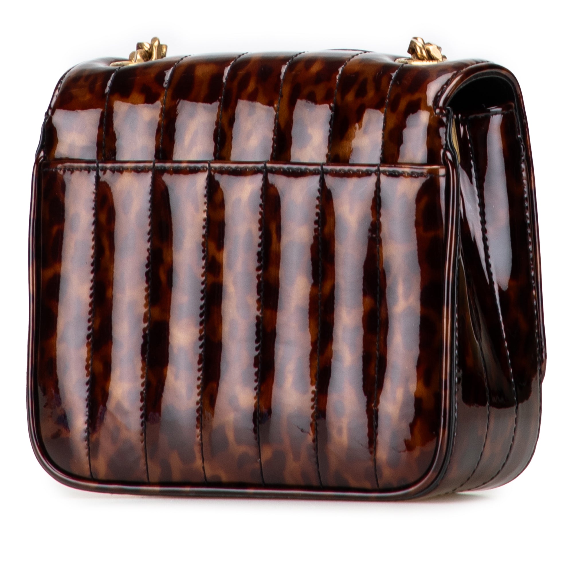 Small Patent Monogram Tortoiseshell Vicky Chain Bag