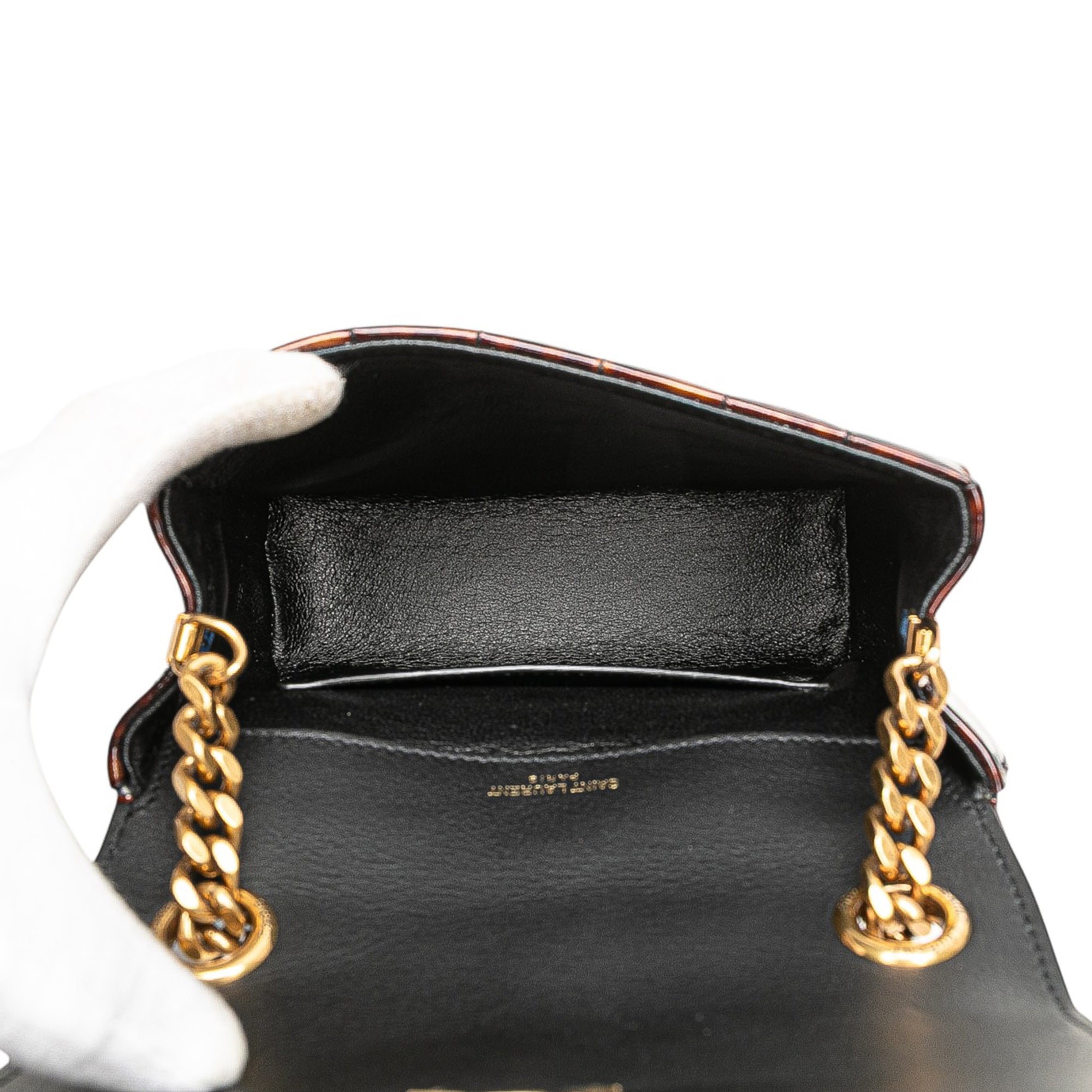 Small Patent Monogram Tortoiseshell Vicky Chain Bag