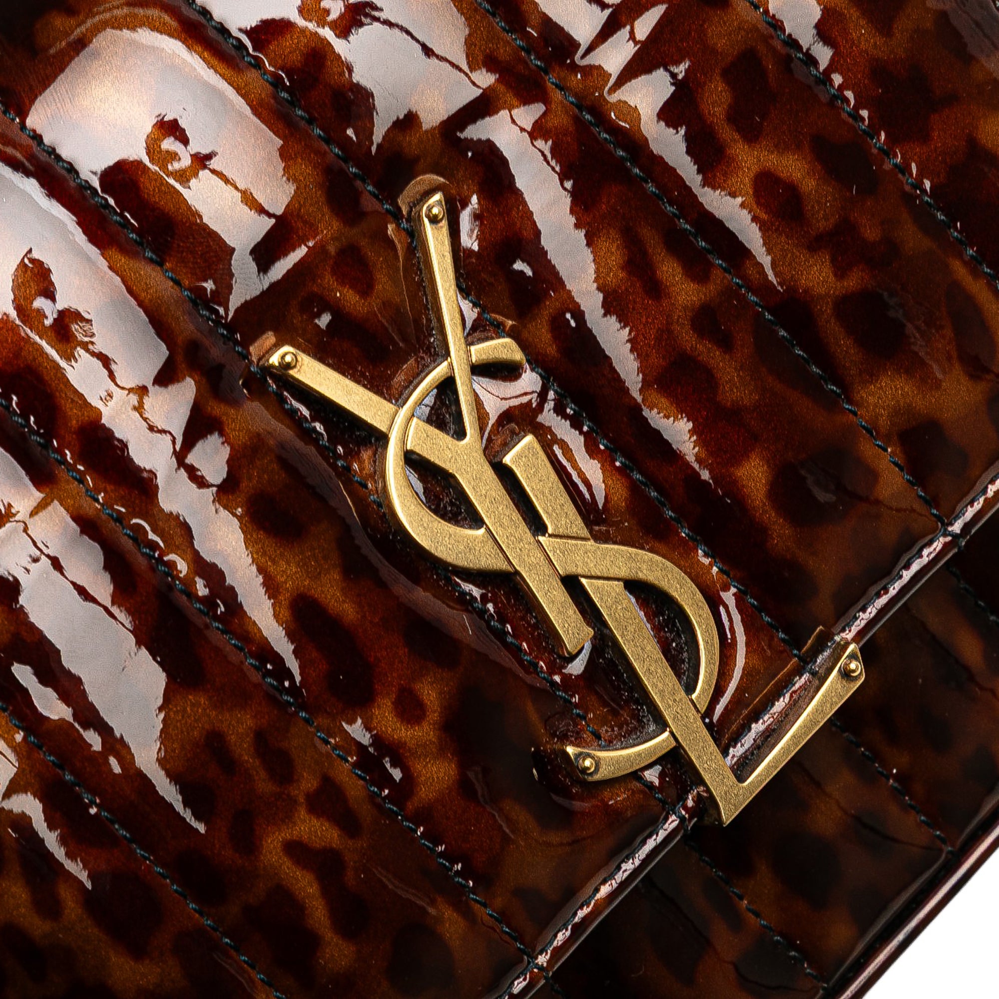 Small Patent Monogram Tortoiseshell Vicky Chain Bag