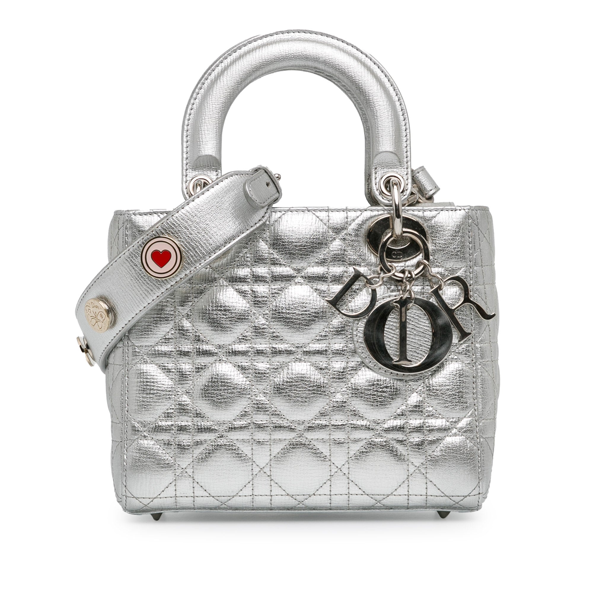 Small Metallic Grained Calfskin Cannage Lucky Badges My Lady Dior_0