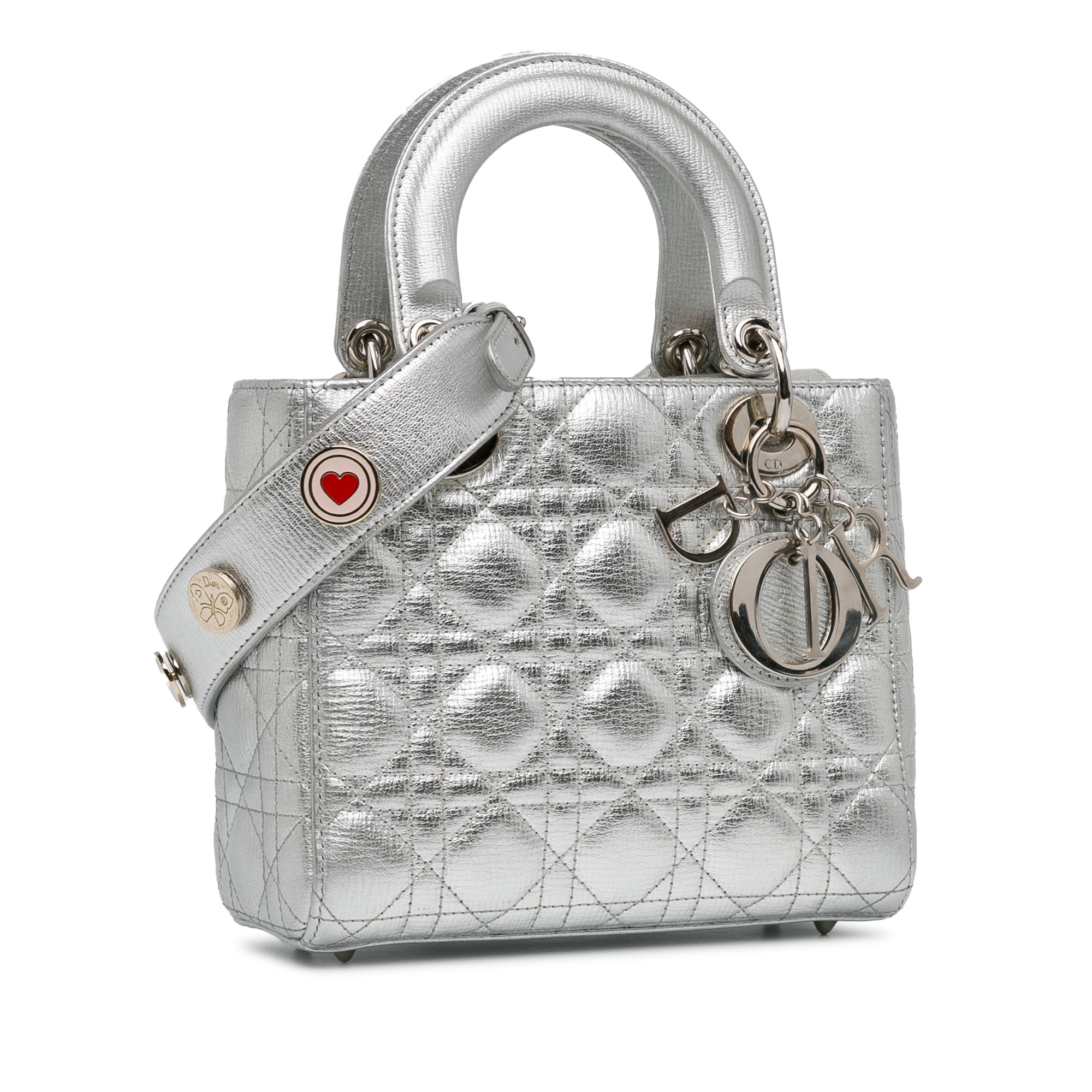 Small Metallic Grained Calfskin Cannage Lucky Badges My Lady Dior_1