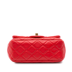 Mini Square Classic Lambskin Pearl Crush Single Flap