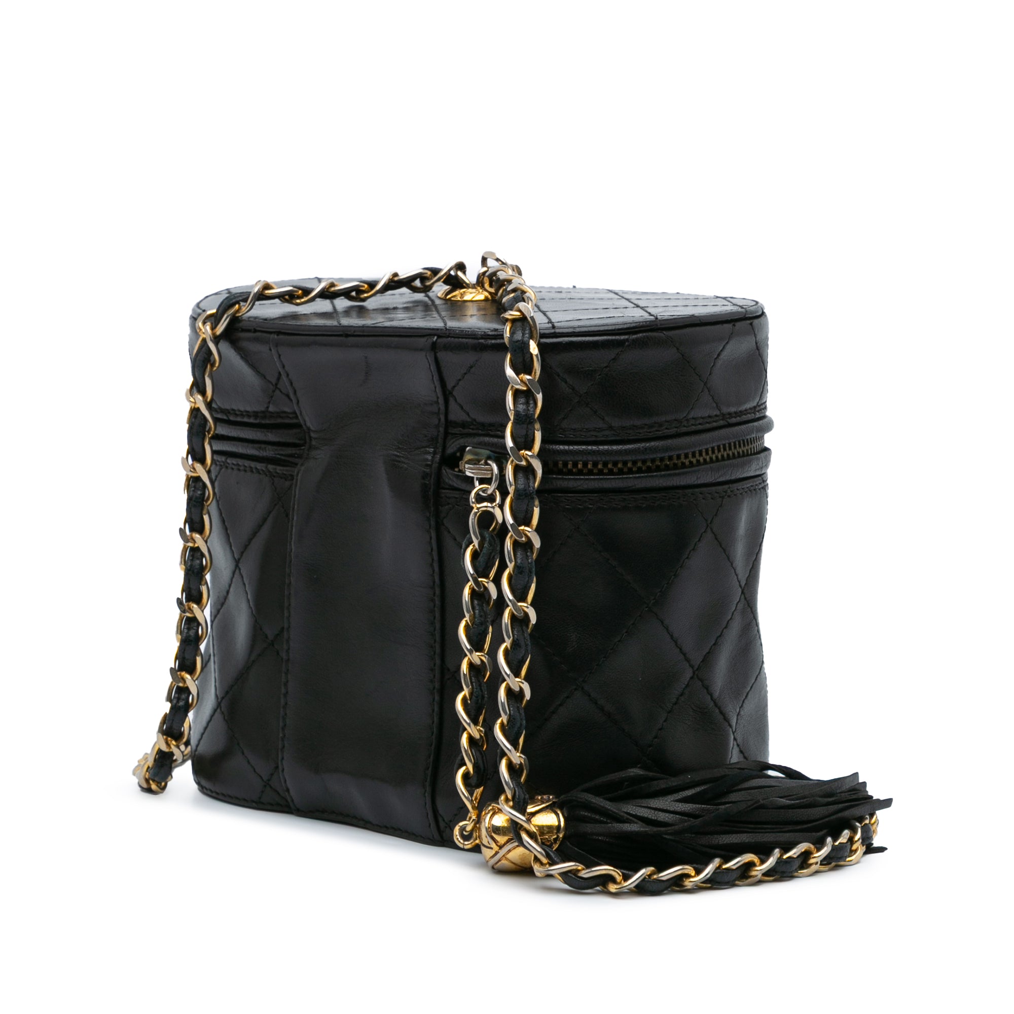 Quilted Lambskin Tassel Vanity Case