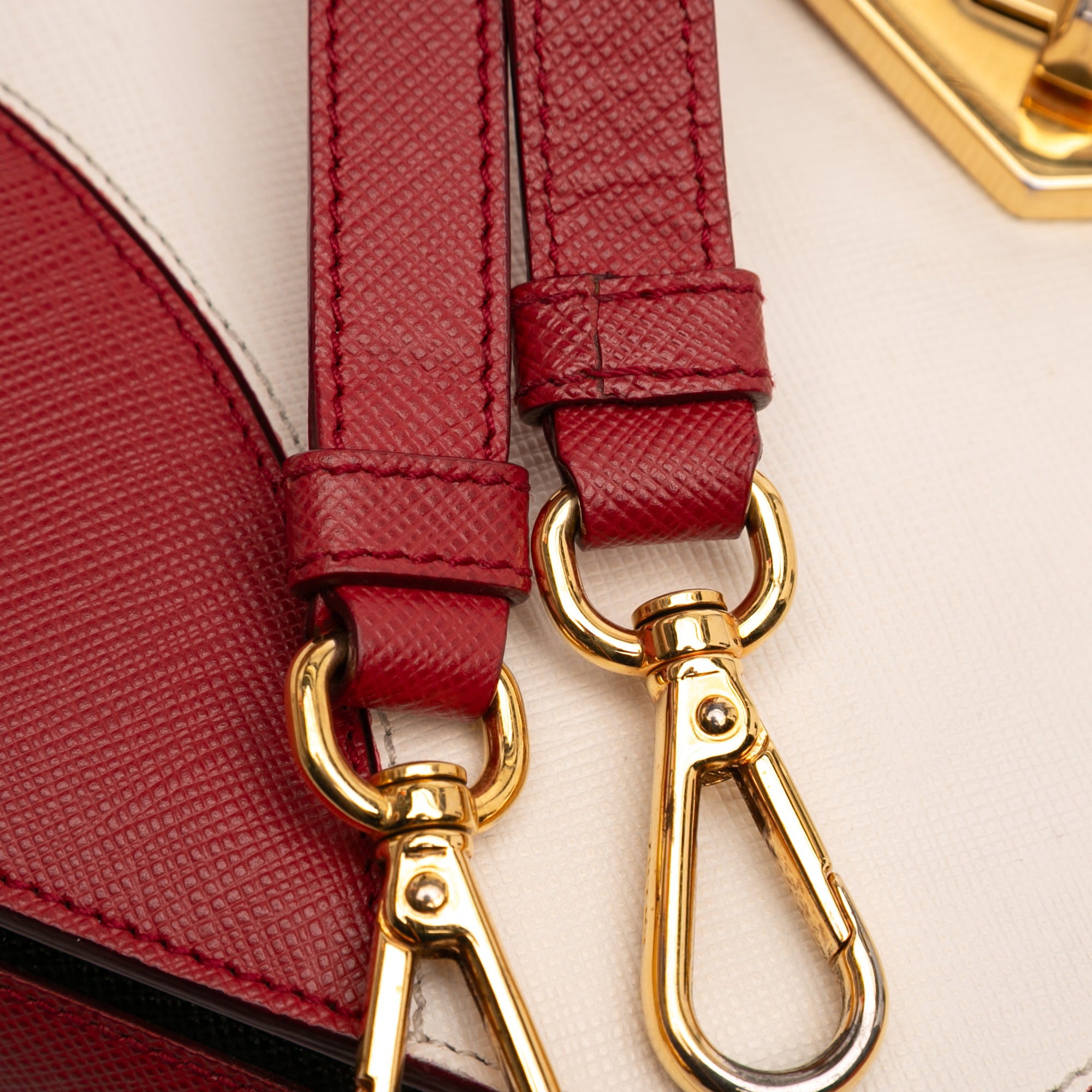 Bicolor Saffiano Turnlock Satchel