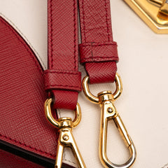 Bicolor Saffiano Turnlock Satchel