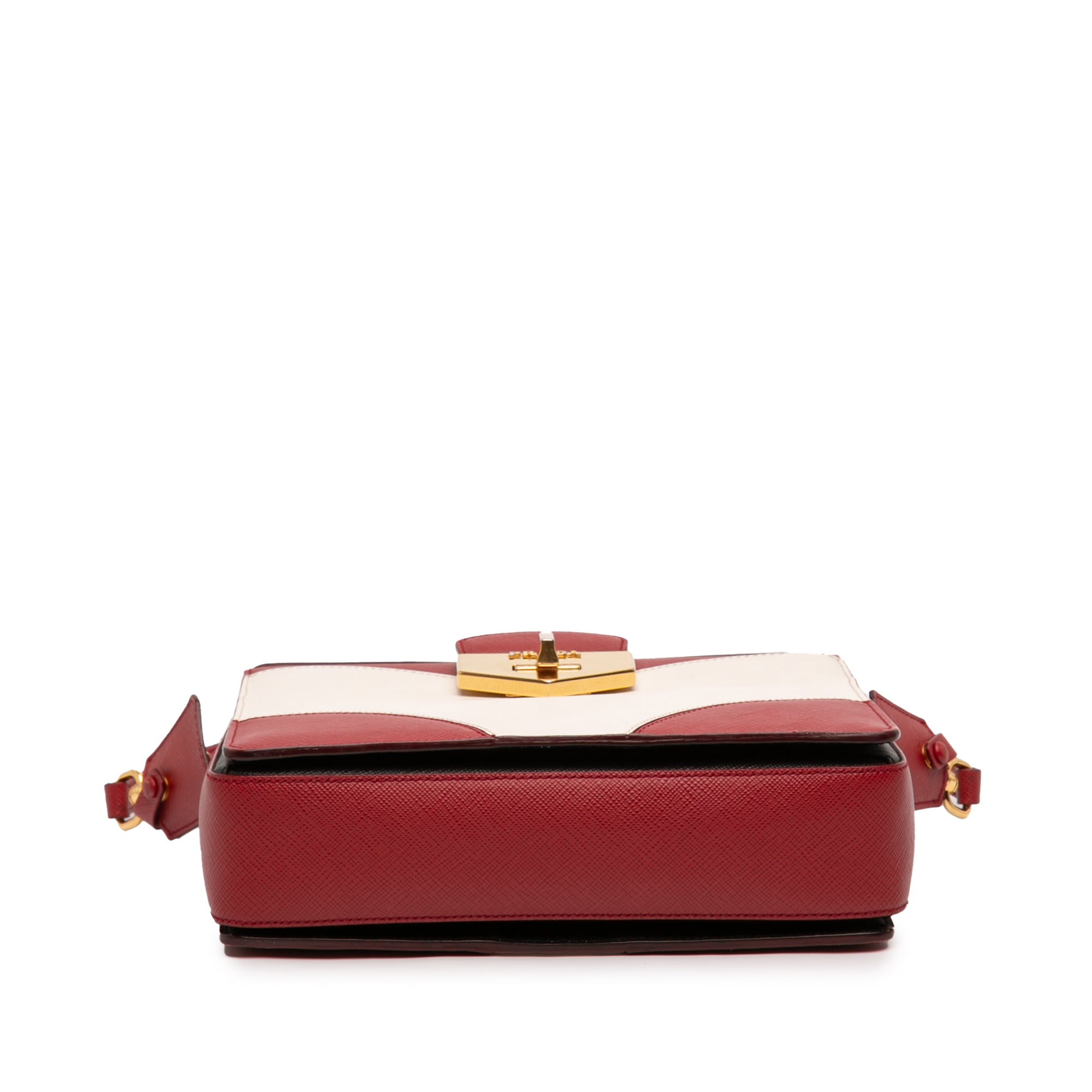 Bicolor Saffiano Turnlock Satchel