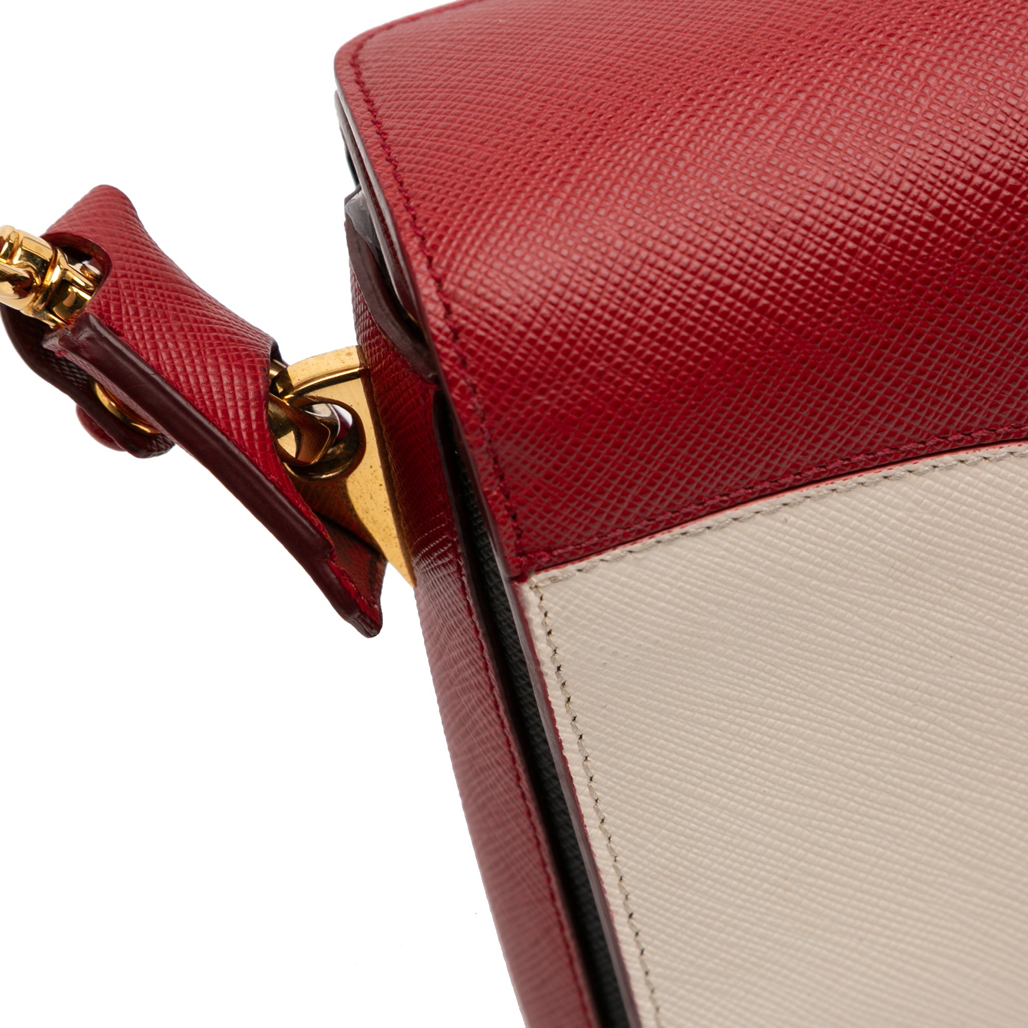 Bicolor Saffiano Turnlock Satchel