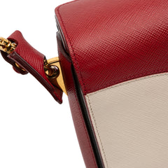 Bicolor Saffiano Turnlock Satchel