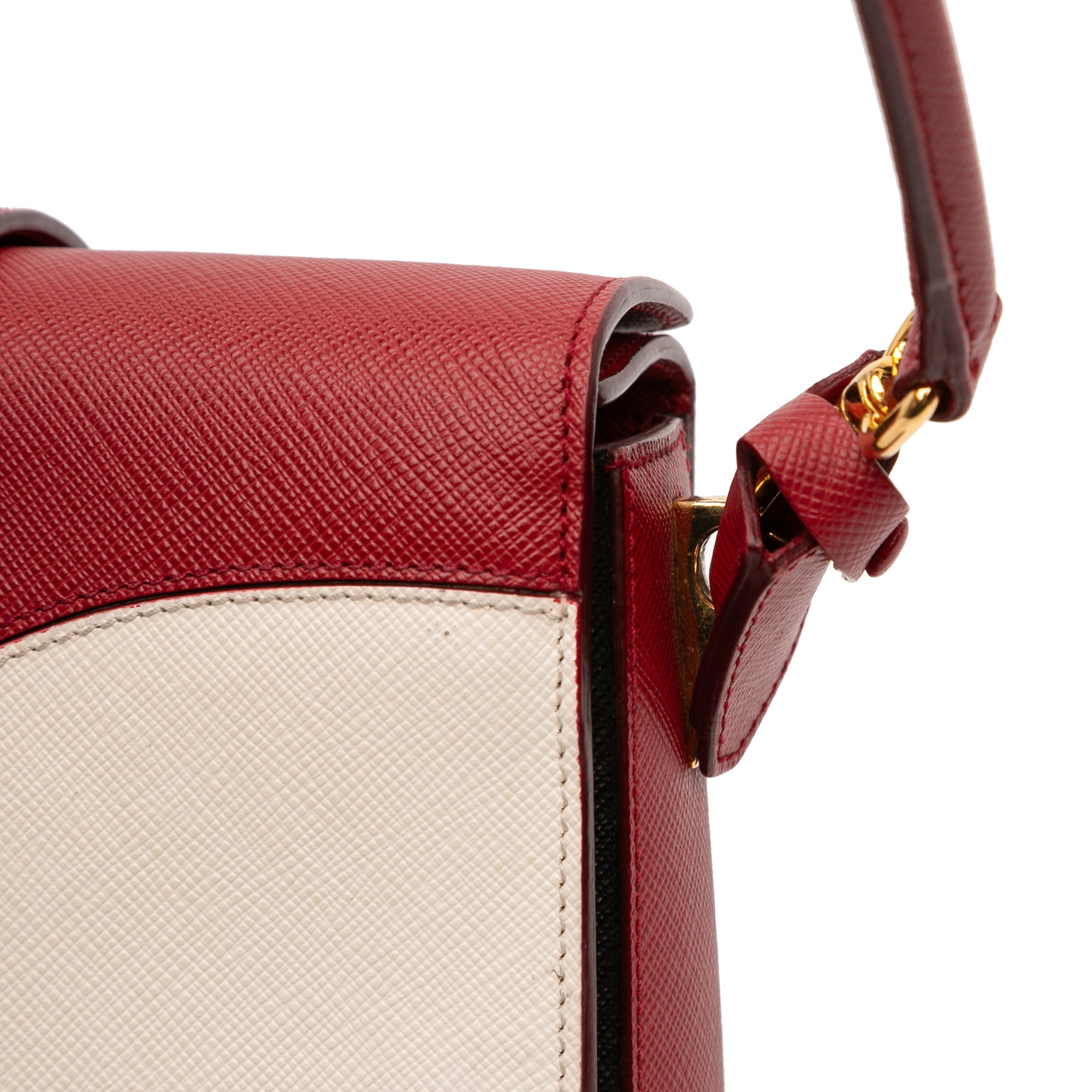 Bicolor Saffiano Turnlock Satchel