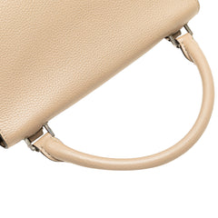 Medium Drummed Calfskin and Suede Trapeze Satchel