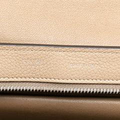 Medium Drummed Calfskin and Suede Trapeze Satchel