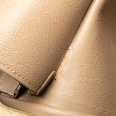 Medium Drummed Calfskin and Suede Trapeze Satchel