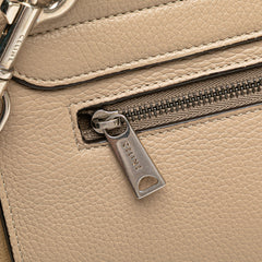 Medium Drummed Calfskin and Suede Trapeze Satchel