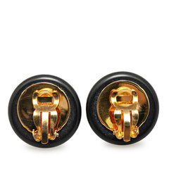 CC Button Shell Clip On Earrings