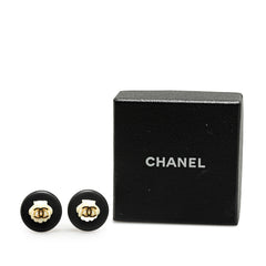 CC Button Shell Clip On Earrings