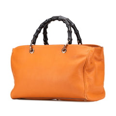 Medium Calfskin Bamboo Shopper Satchel