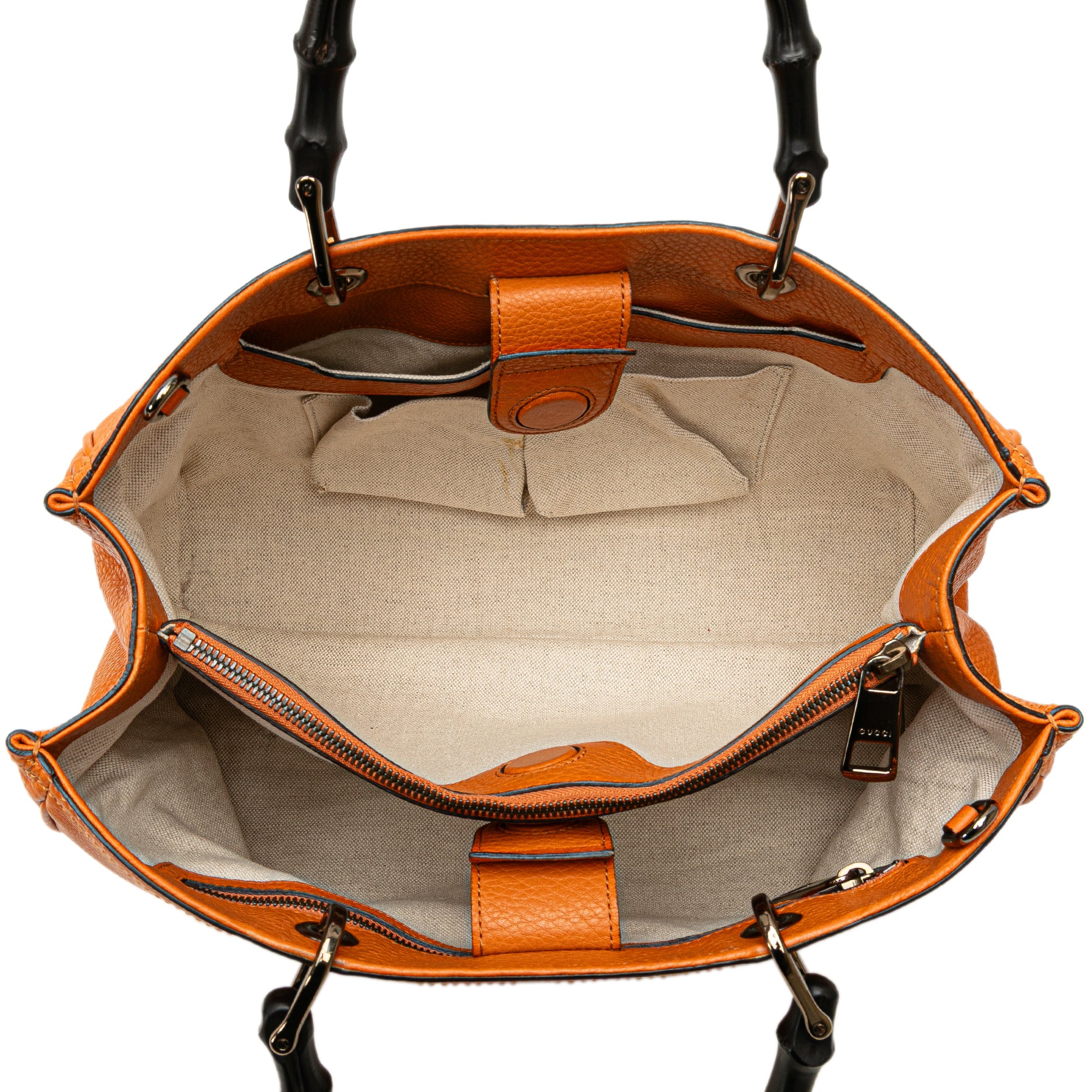 Medium Calfskin Bamboo Shopper Satchel