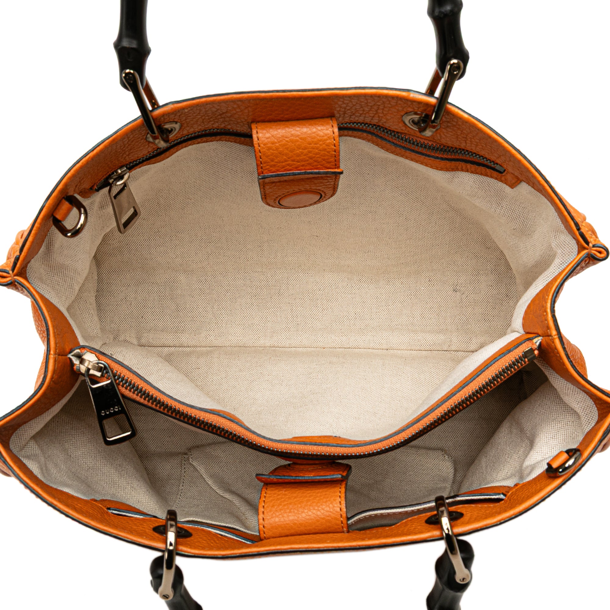 Medium Calfskin Bamboo Shopper Satchel