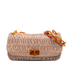 Nappa Gaufre Resin Chain Shoulder Bag