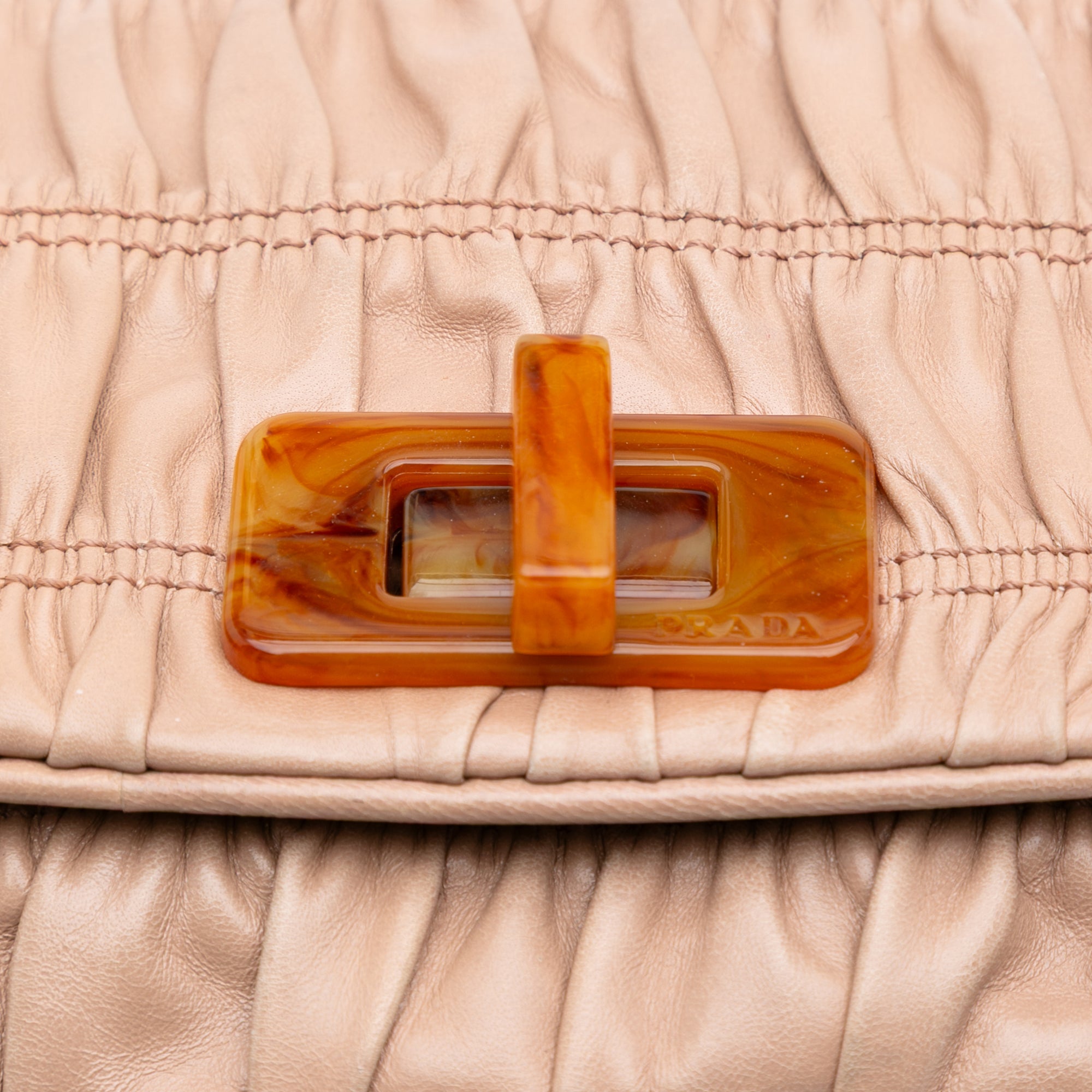 Nappa Gaufre Resin Chain Shoulder Bag