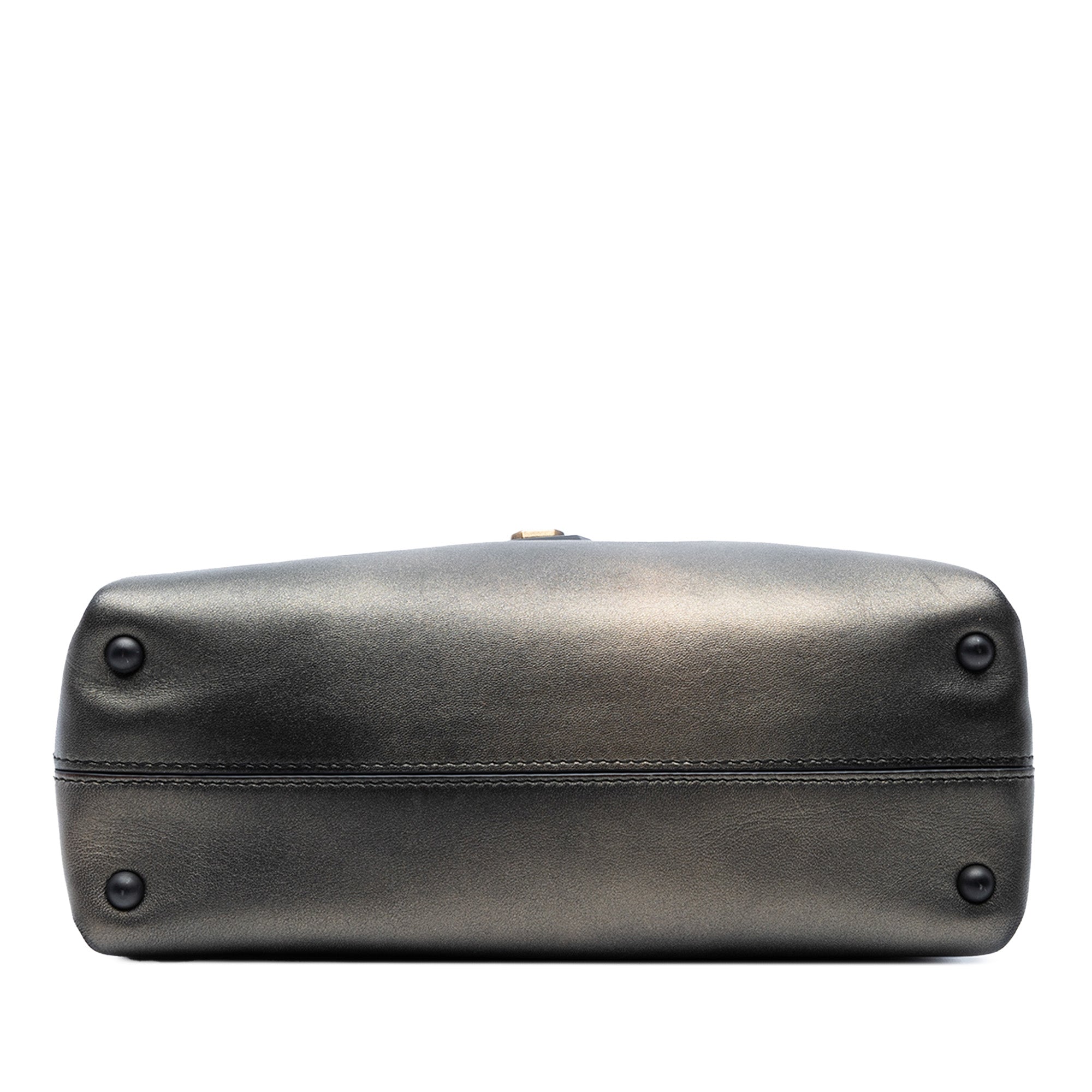 Small Intrecciato Trimmed Metallic Nappa Grommet Piazza Satchel