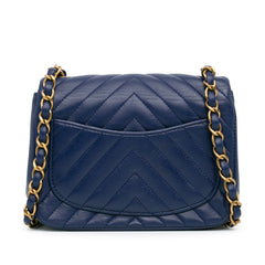 Mini Square Classic Chevron Lambskin Single Flap_3