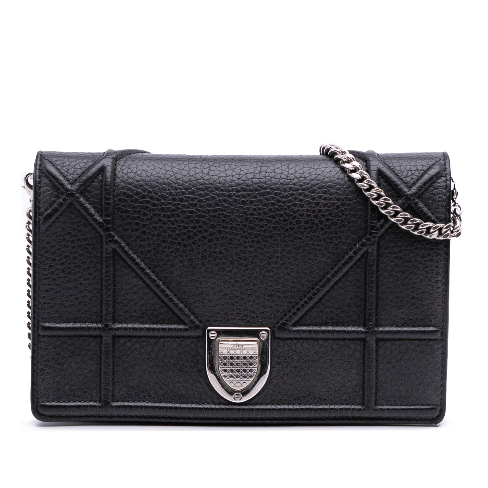 Grained Calfskin Diorama Wallet on Chain